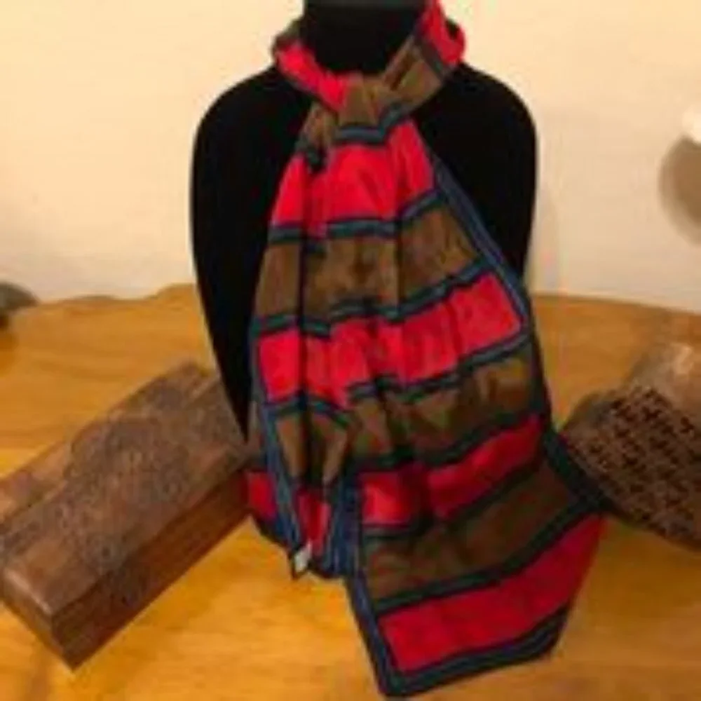Vintage Liz Claiborne Silk Wide Striped Scarf
